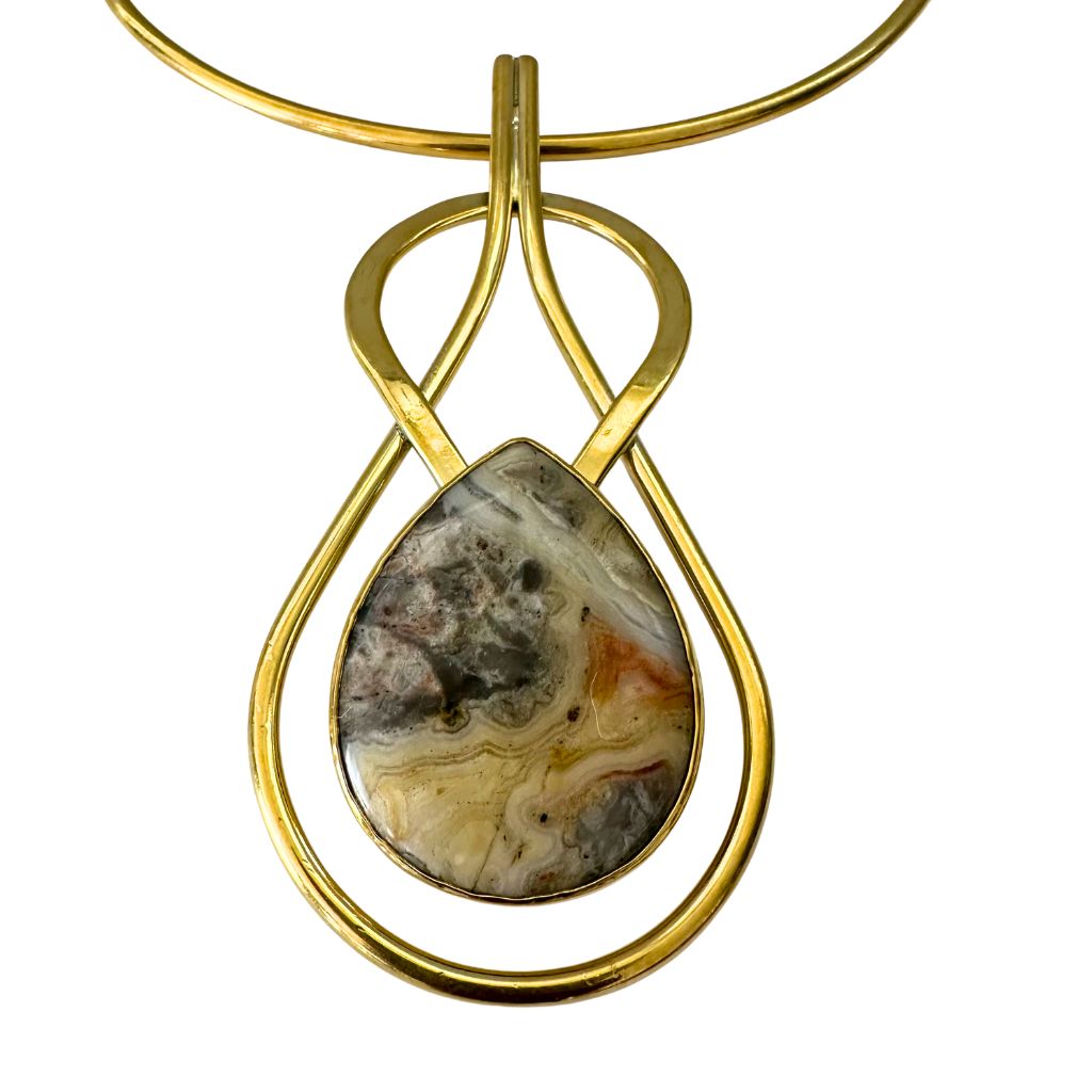 OTSAGUI Brass & Natural Stone Necklace