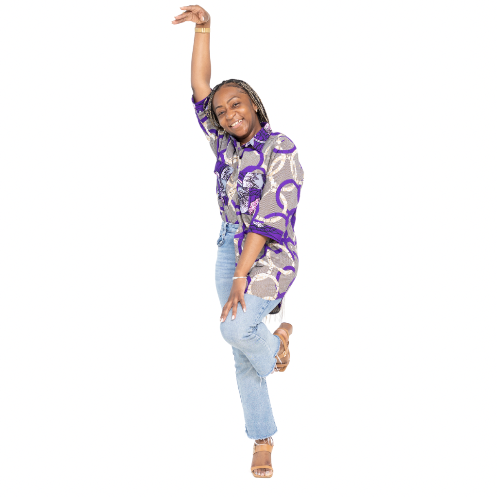 DIA African Fabric 3/4 Shirt for Women with 2 pockets - Cream