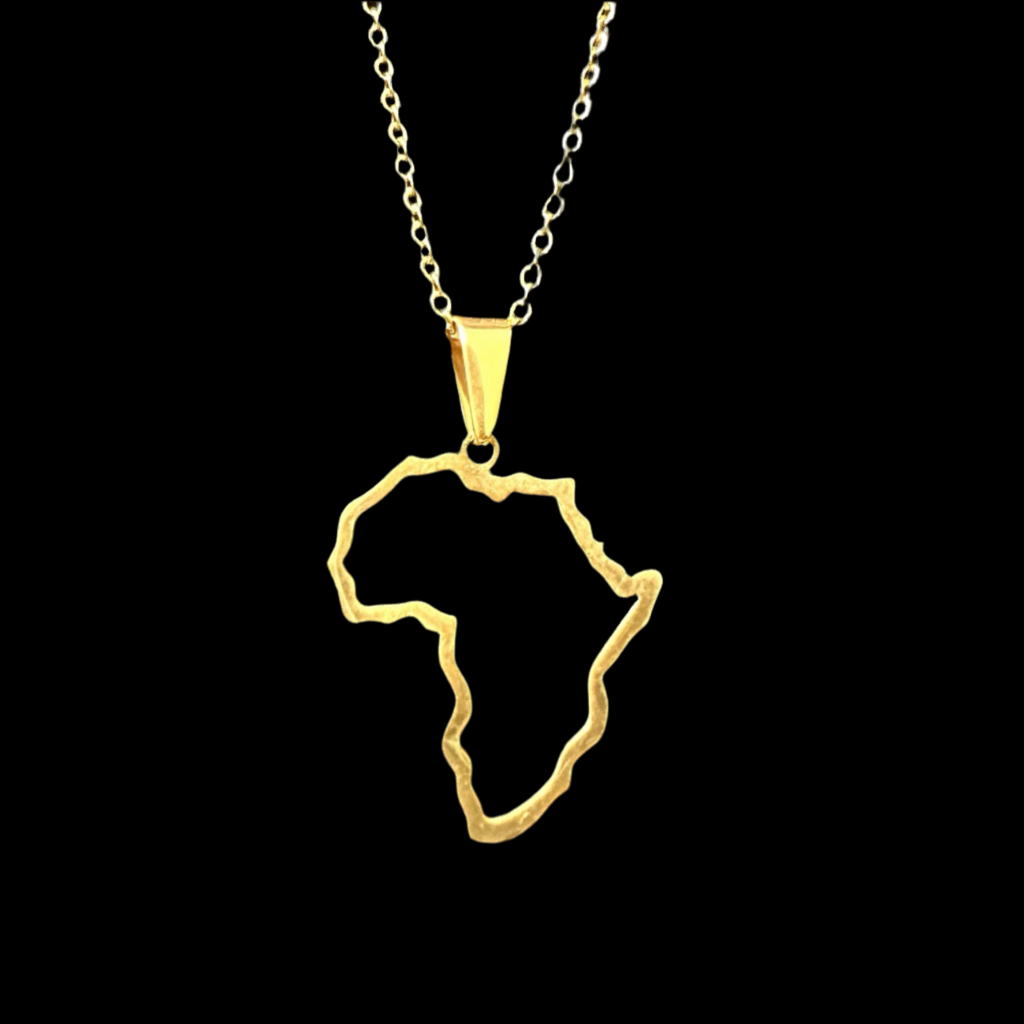 OLOUMI Stainless Steel Africa Map Necklace