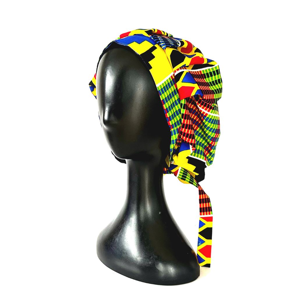 OFOUROU Bonnet Bouffant en Tissu Africain et doublé en Satin - Mekambo