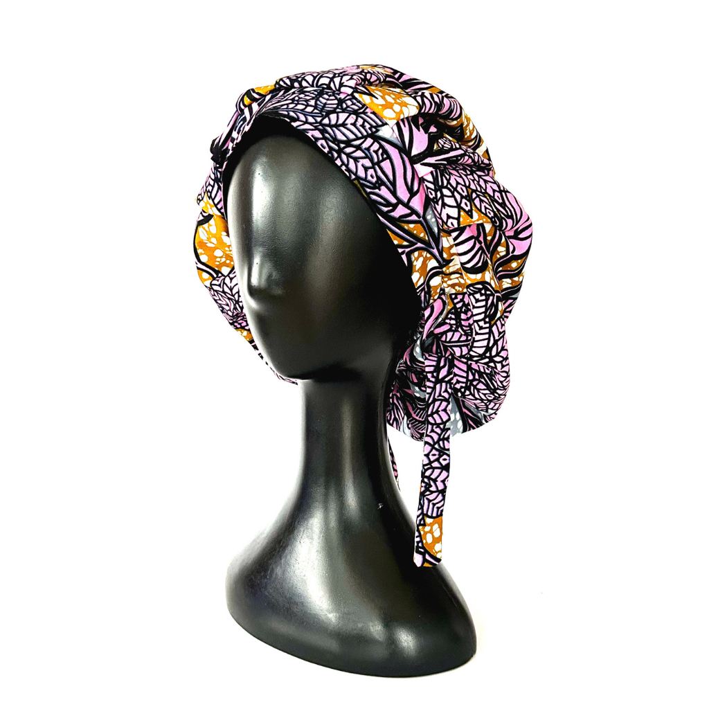 OFOUROU Satin Lined African Fabric Bouffant Bonnet- Mimongo