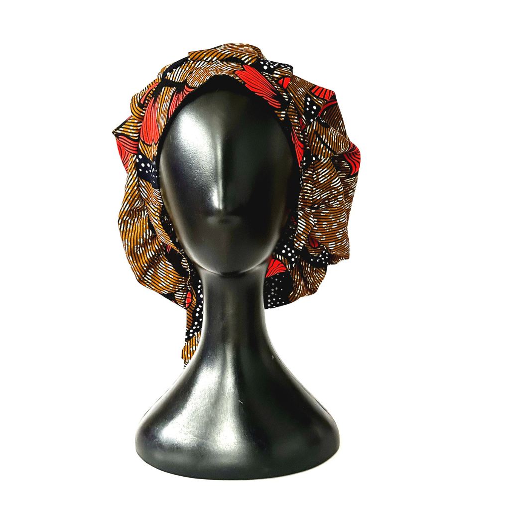 OFOUROU Satin Lined African Fabric Bouffant Bonnet - Minvoul
