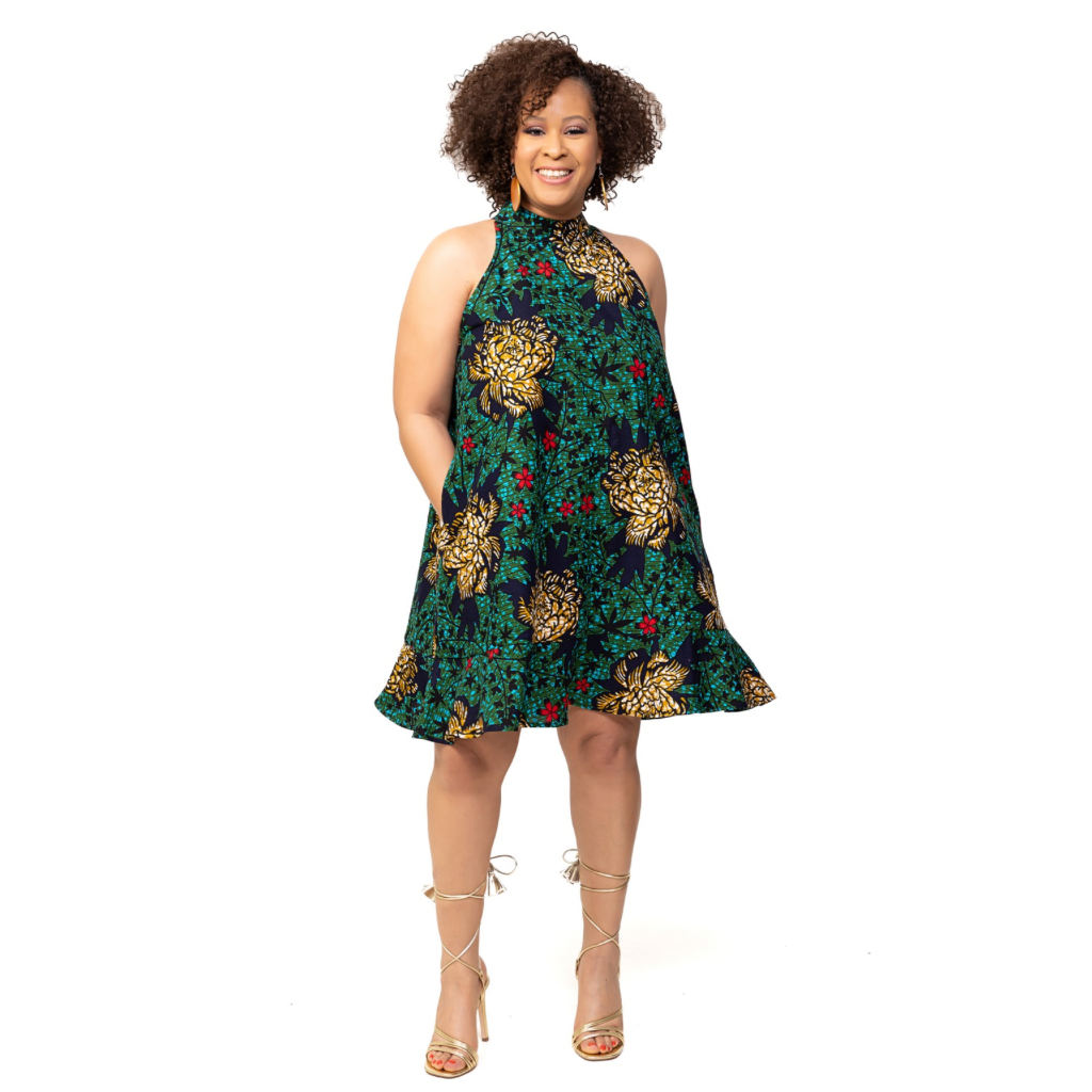 NGONDO African Fabric Short A-Line Dress