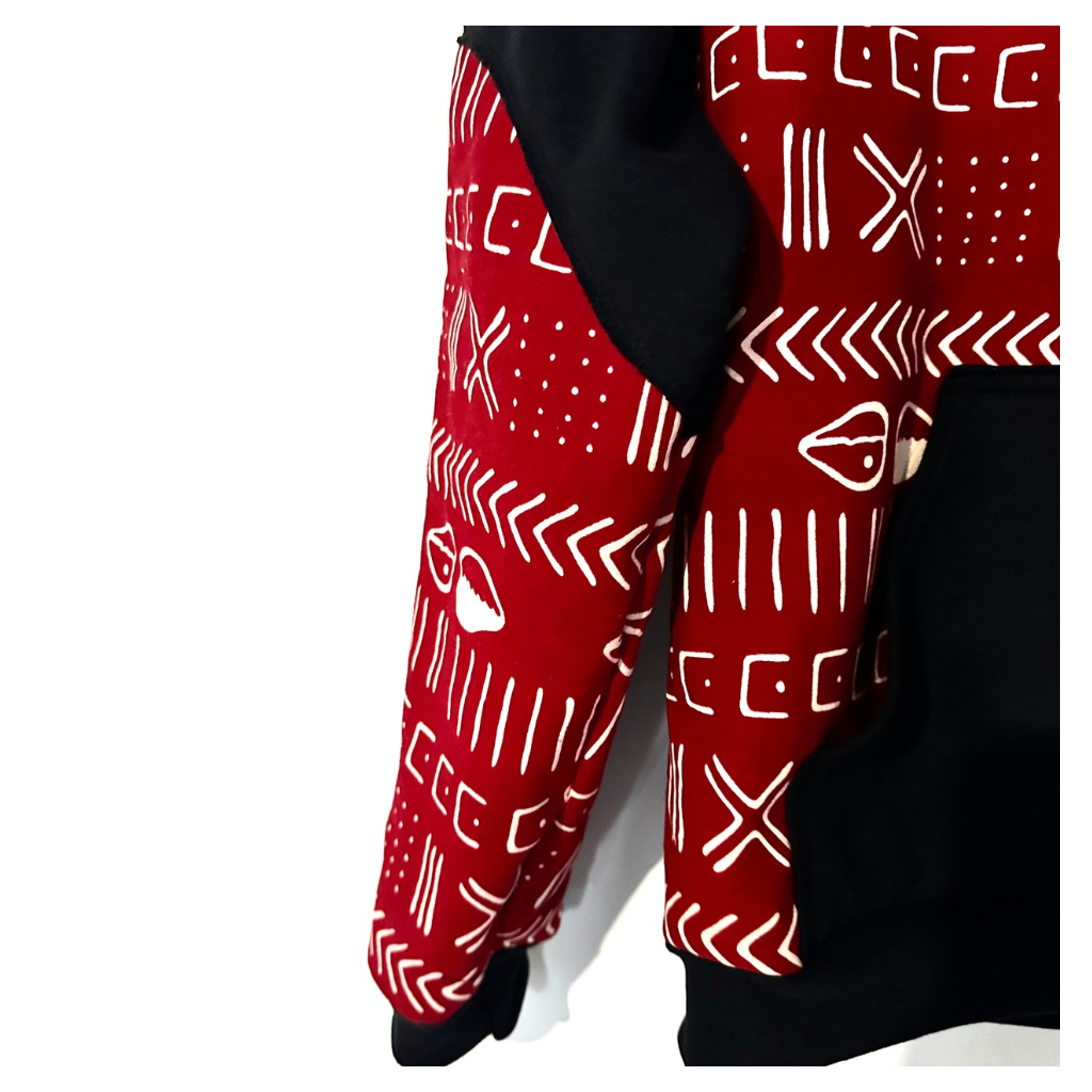 Sweat à capuche, Pullover, Coton ouaté en wax, BAMAKO