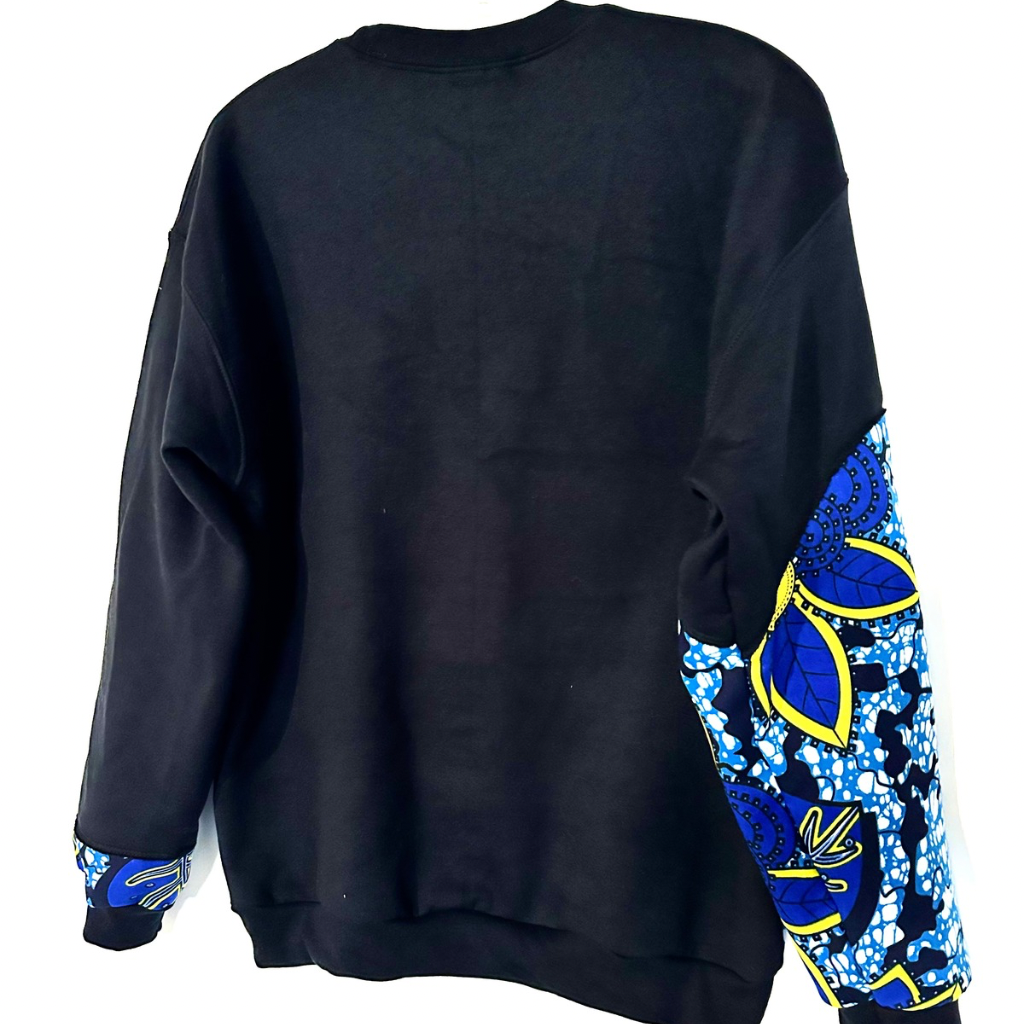 Sweat Pullover Coton ouaté en wax, LIBREVILLE