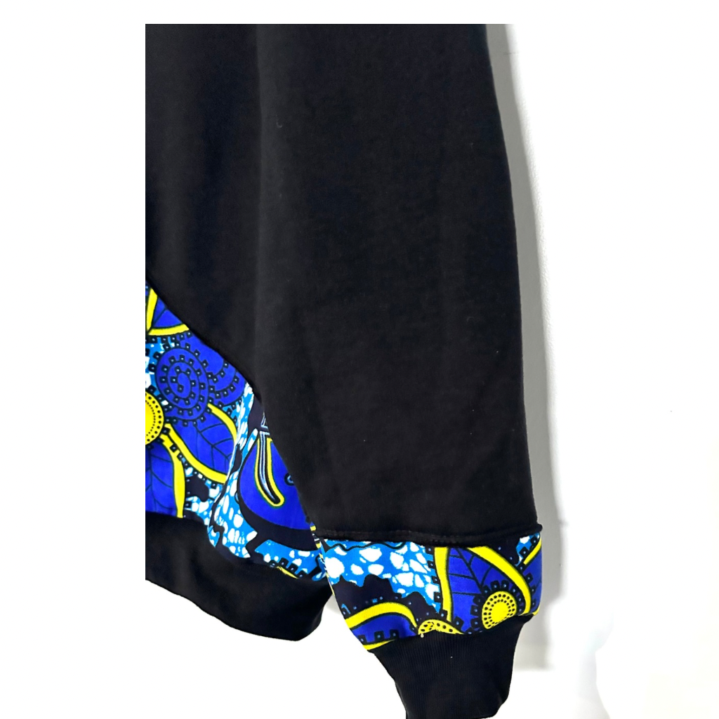 Sweat Pullover Coton ouaté en wax, LIBREVILLE