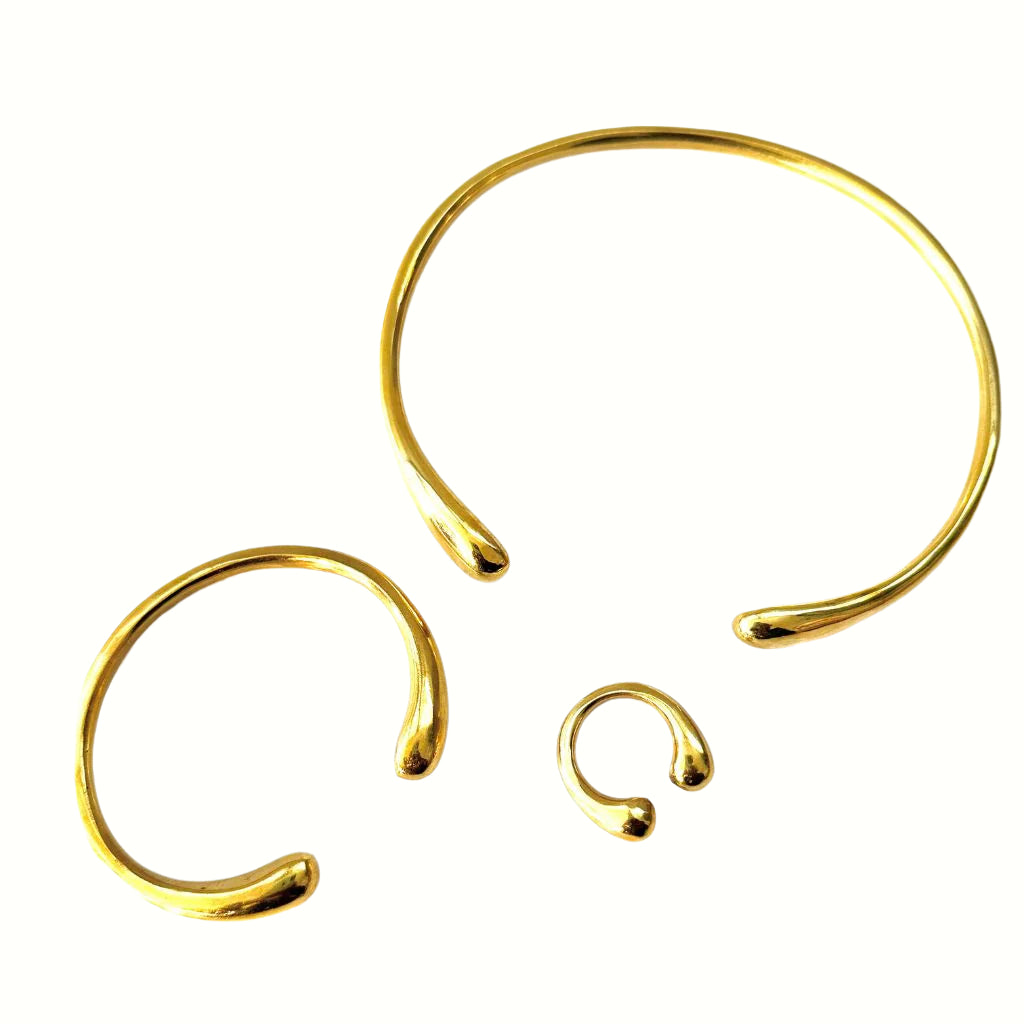 MOUELE Magnificent 2-piece Necklace and ring brass set