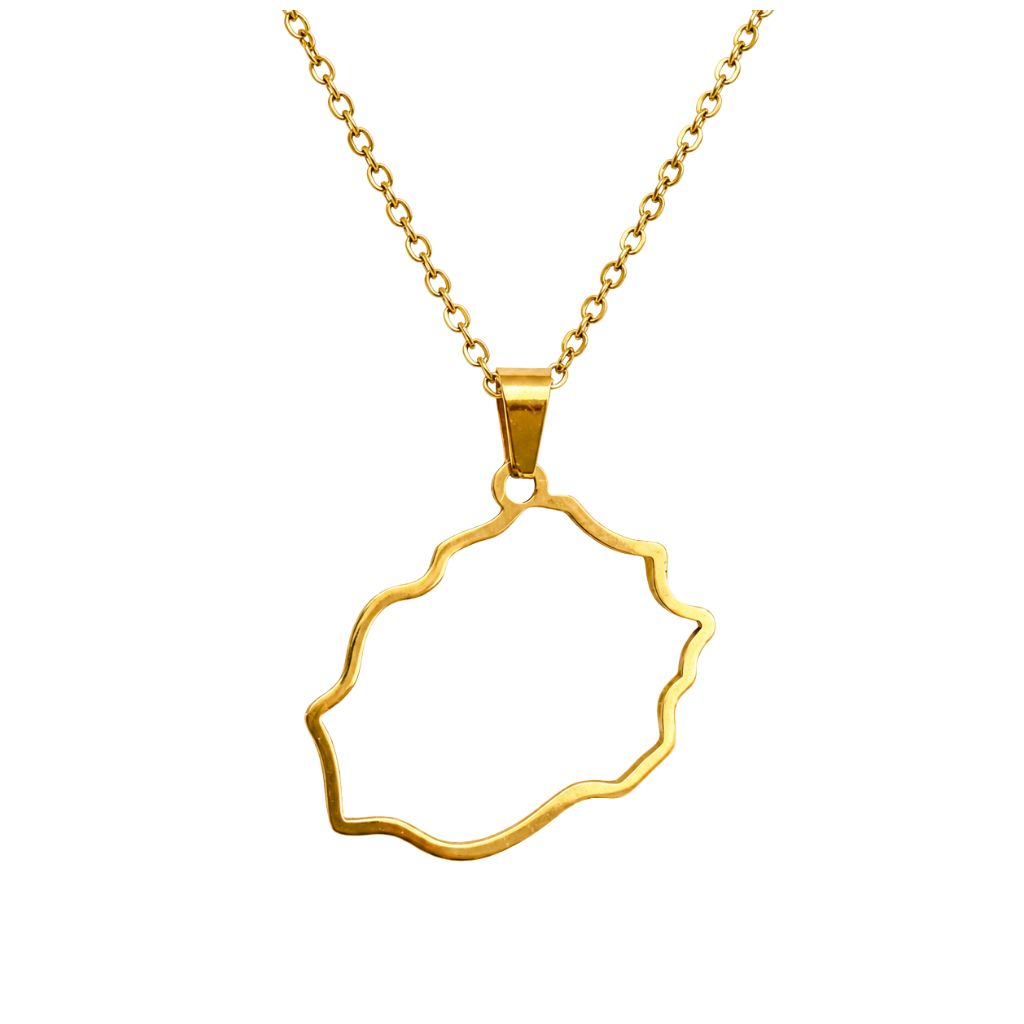 Roots Necklace – Africa, Haiti, Guadeloupe or Réunion in Stainless Steel