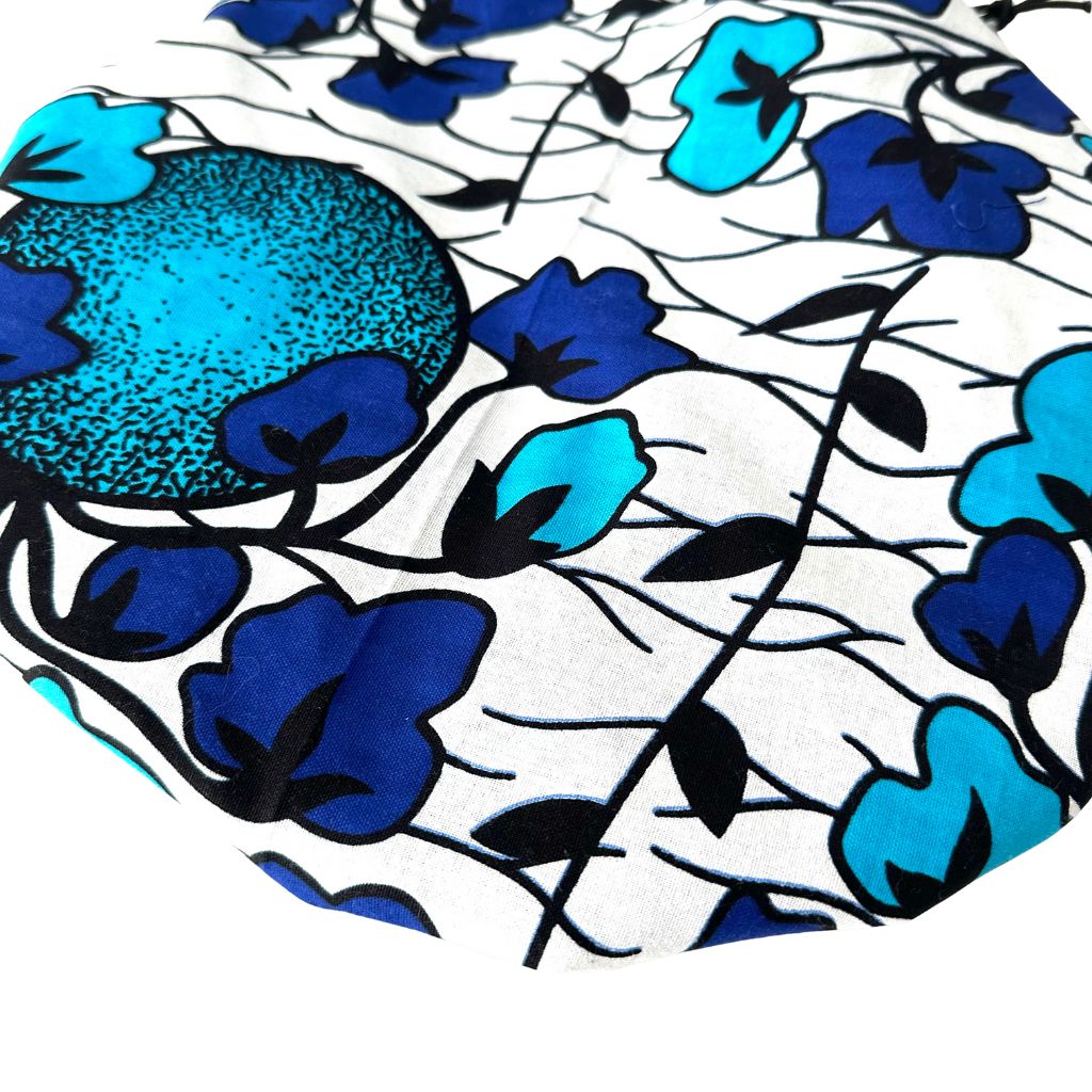 OFOUROU - Wax Satin Bonnet for Women – Adjustable Night Hair Bonnet – Cotton Wax, Satin Lined, Blue