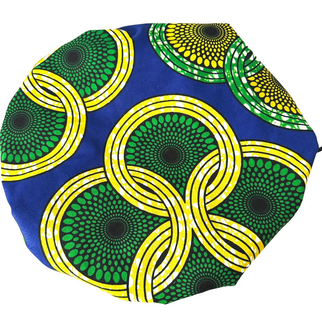 OFOUROU - Wax Satin Bonnet for Women – Adjustable Night Hair Bonnet – Cotton Wax, Satin Lined, Green