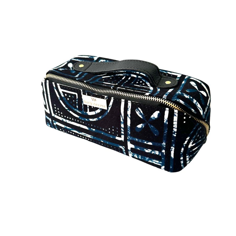 INIVA Square Waxprint Toiletry Bag – Travel Edition - Gray