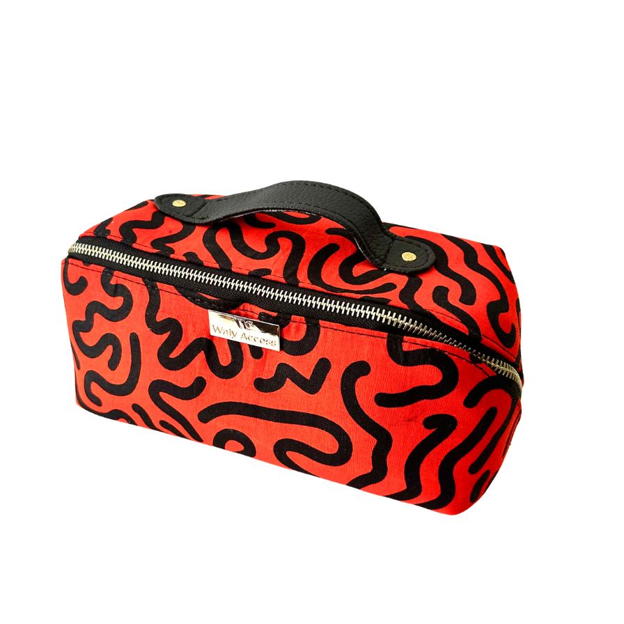 INIVA Square Waxprint Toiletry Bag – Travel Edition - Orange