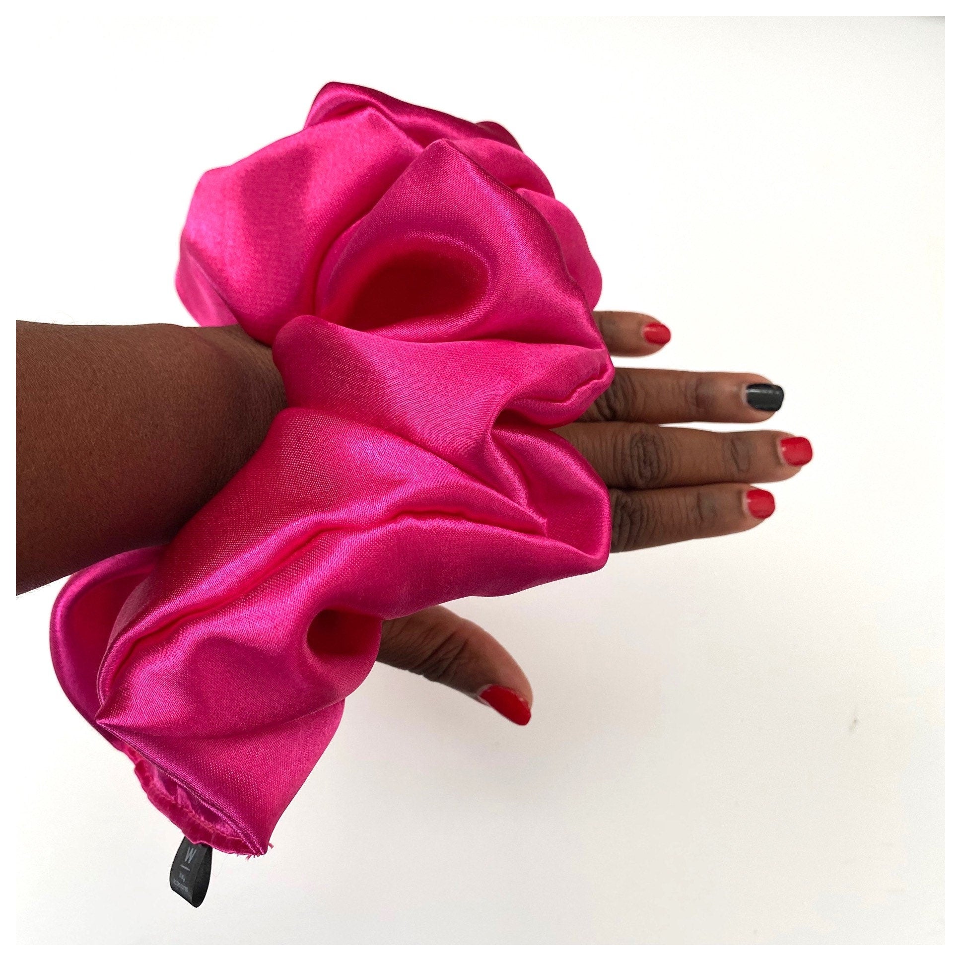 XL- Extra Large Oversized Satin Hair Scrunchie - Pink