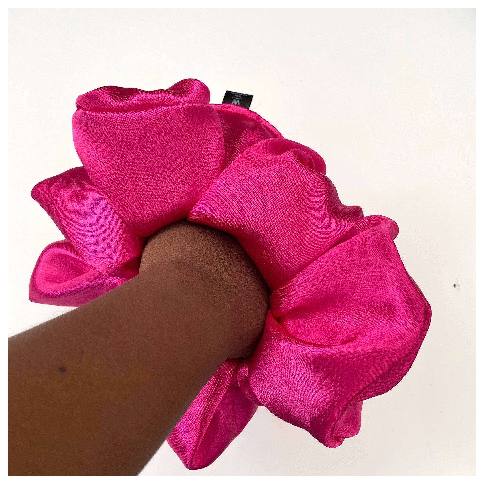 XL- Extra Large Oversized Satin Hair Scrunchie - Pink