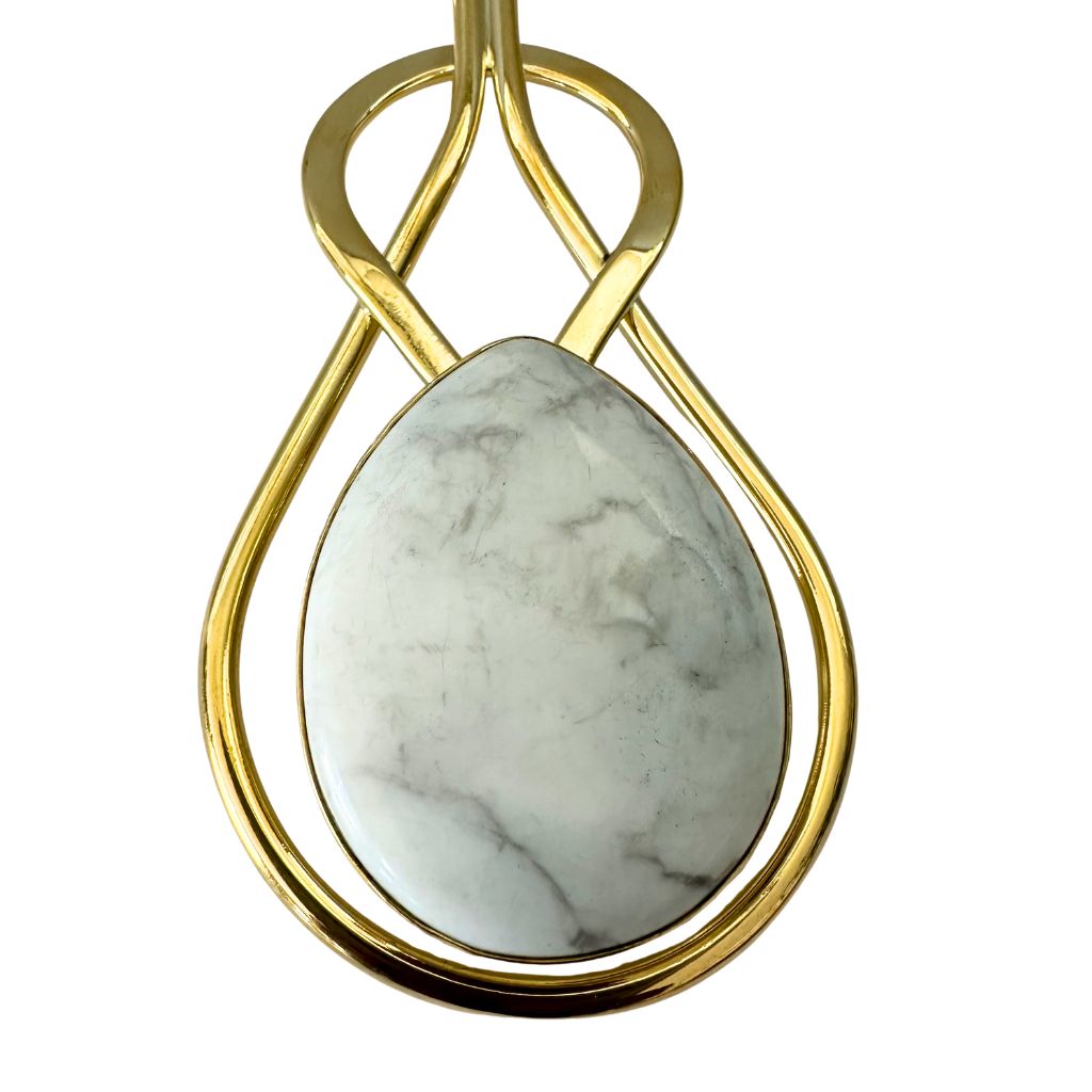 Collier OTSAGUI médaillon en Laiton & Pierre Naturelle 