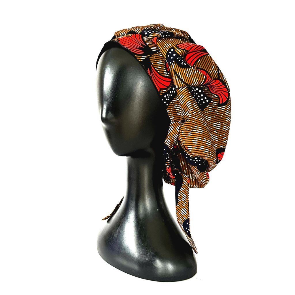 OFOUROU Satin Lined African Fabric Bouffant Bonnet - Minvoul