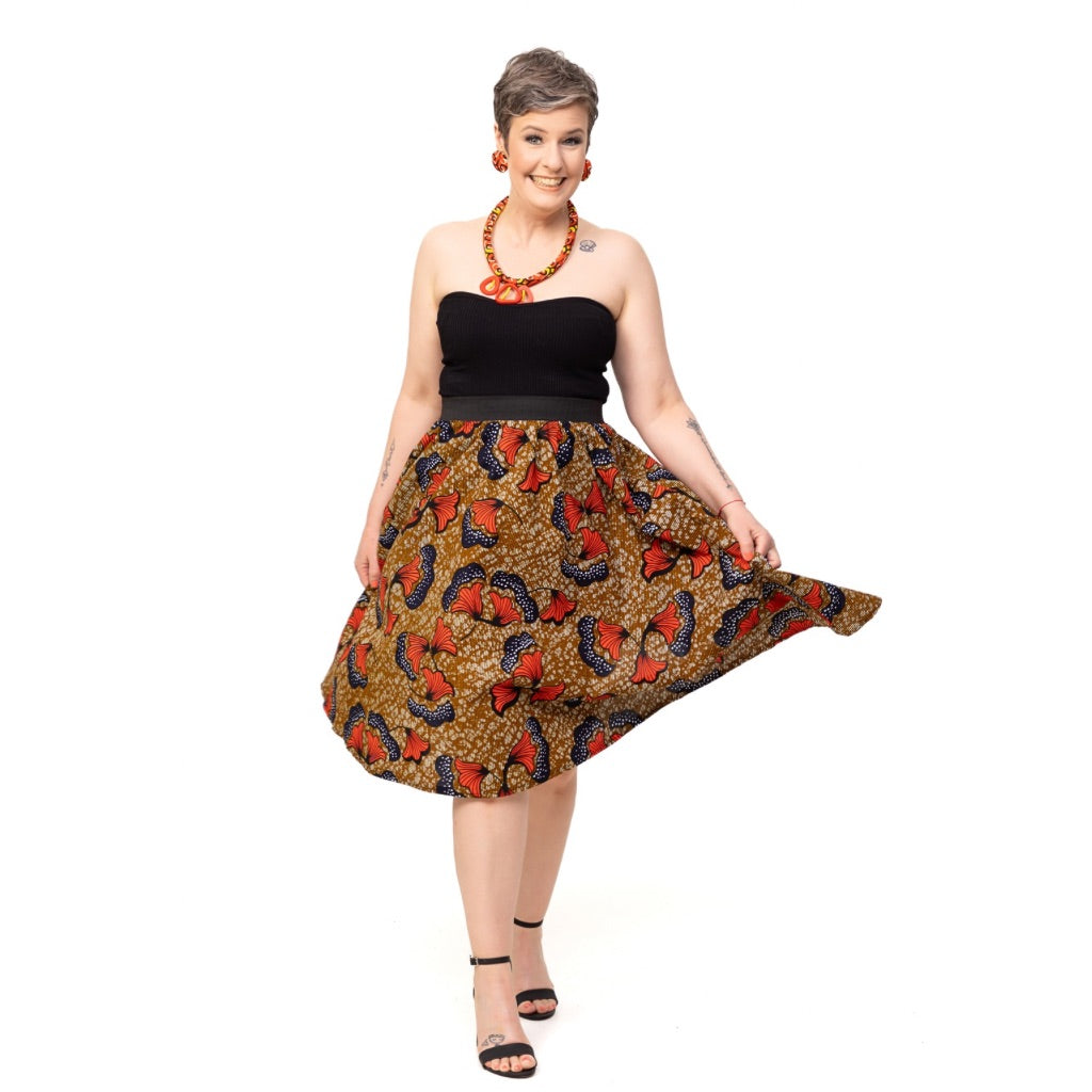 OTSABA African Fabric Midi Skirt