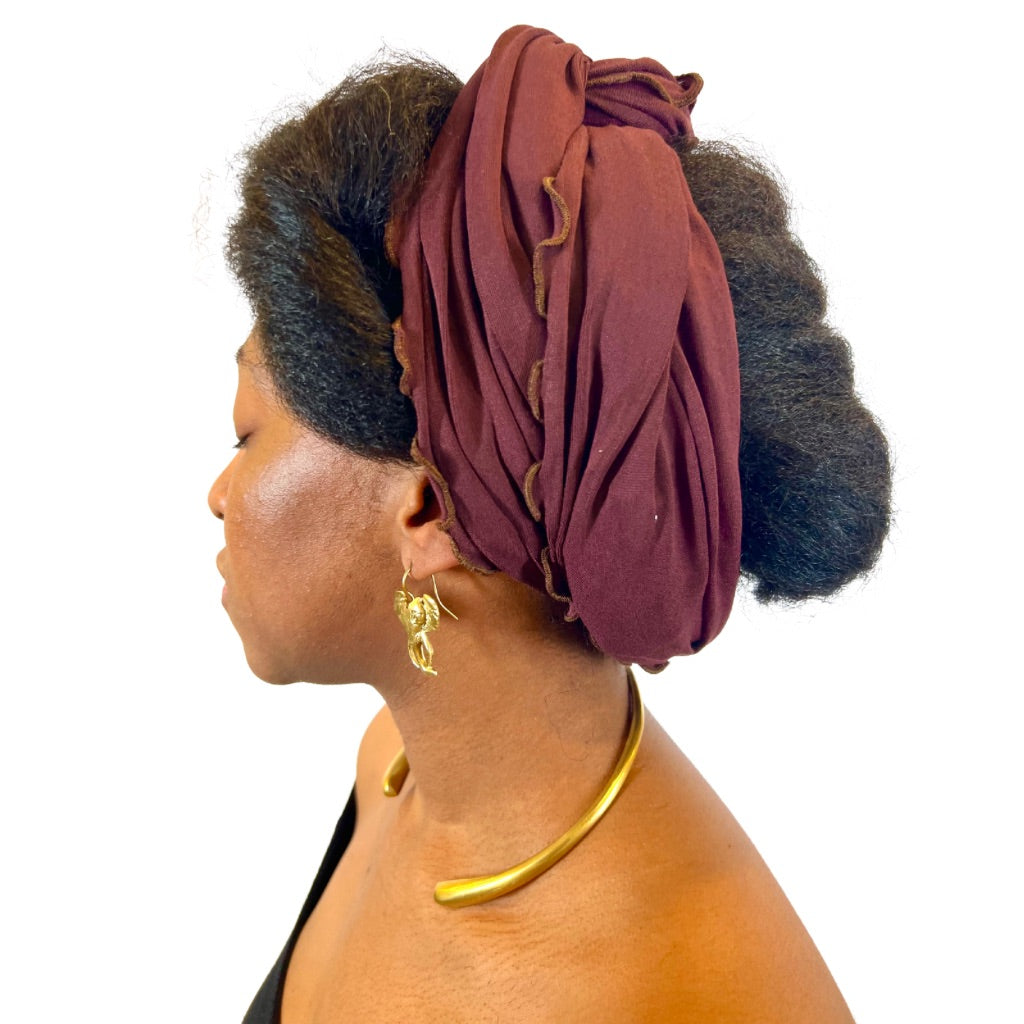 Foulard en Jersey marron, ORETY