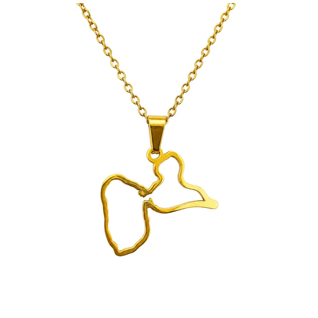 Roots Necklace – Africa, Haiti, Guadeloupe or Réunion in Stainless Steel