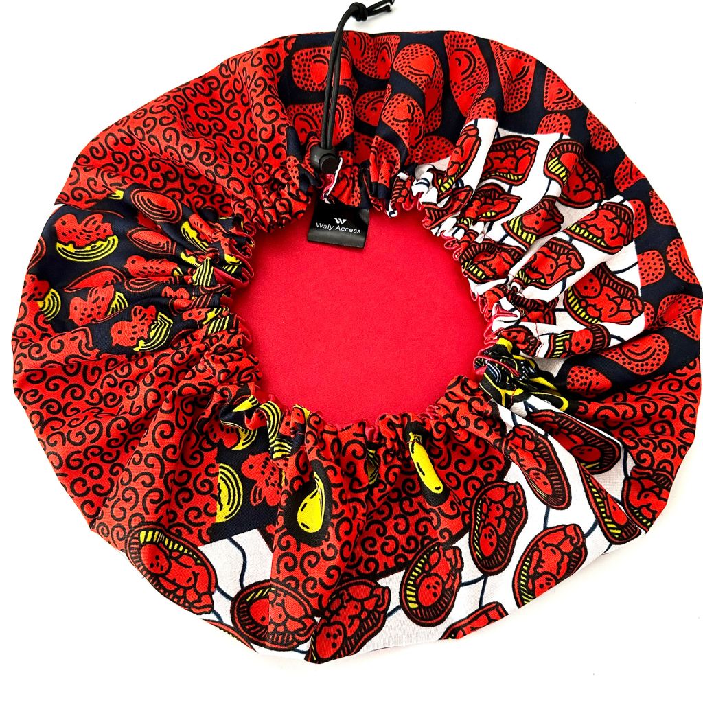 OFOUROU - Wax Satin Bonnet for Women – Adjustable Night Hair Bonnet – Cotton Wax, Satin Lined, Red