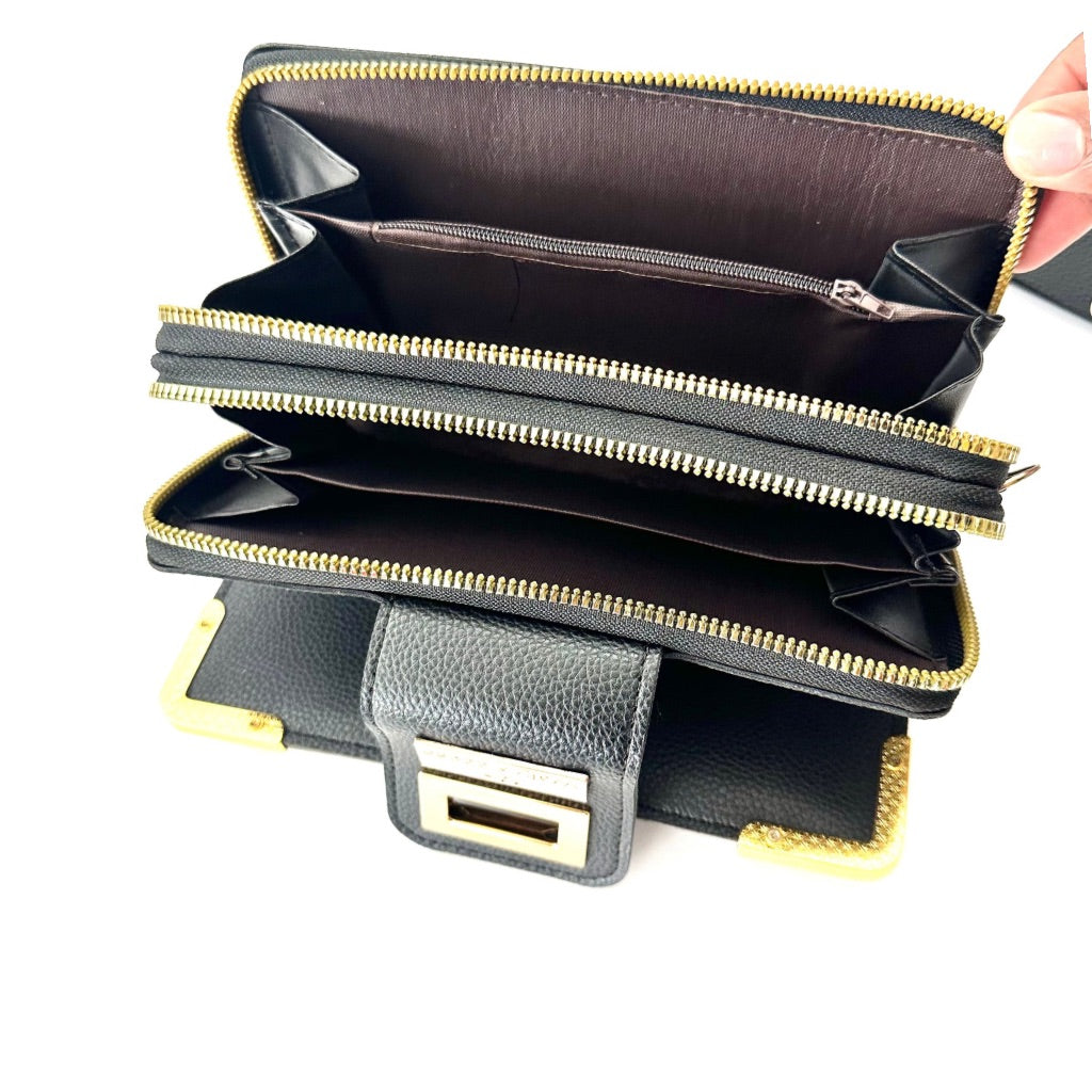 NYANTO Wax and Imitation Leather Wallet Bag - Tsami pattern
