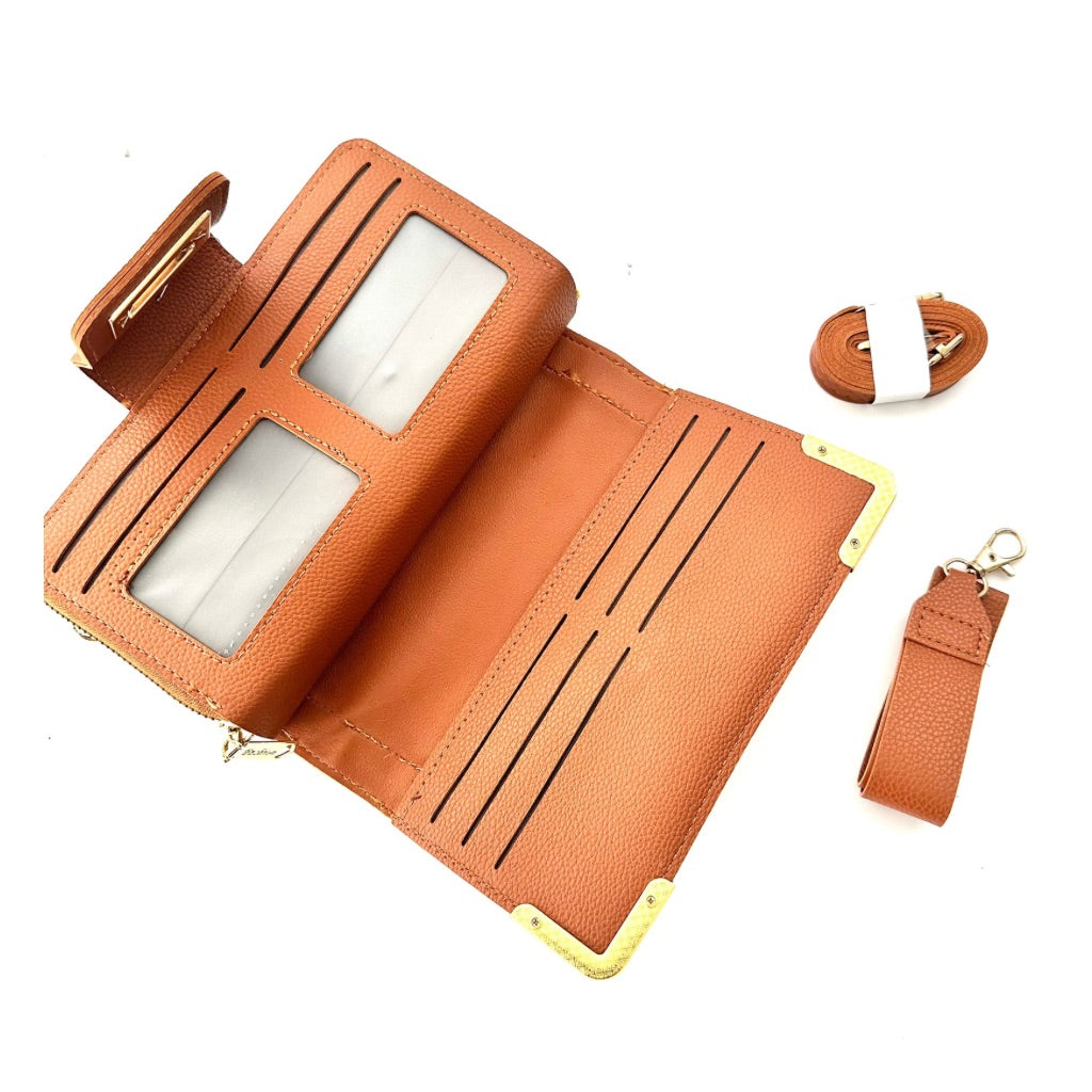 NYANTO Wax and Imitation Leather Wallet Bag - Wah pattern
