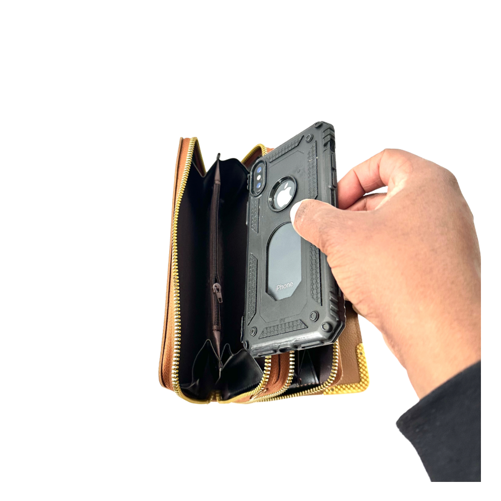 NYANTO Wax and Imitation Leather Wallet Bag - Wah pattern