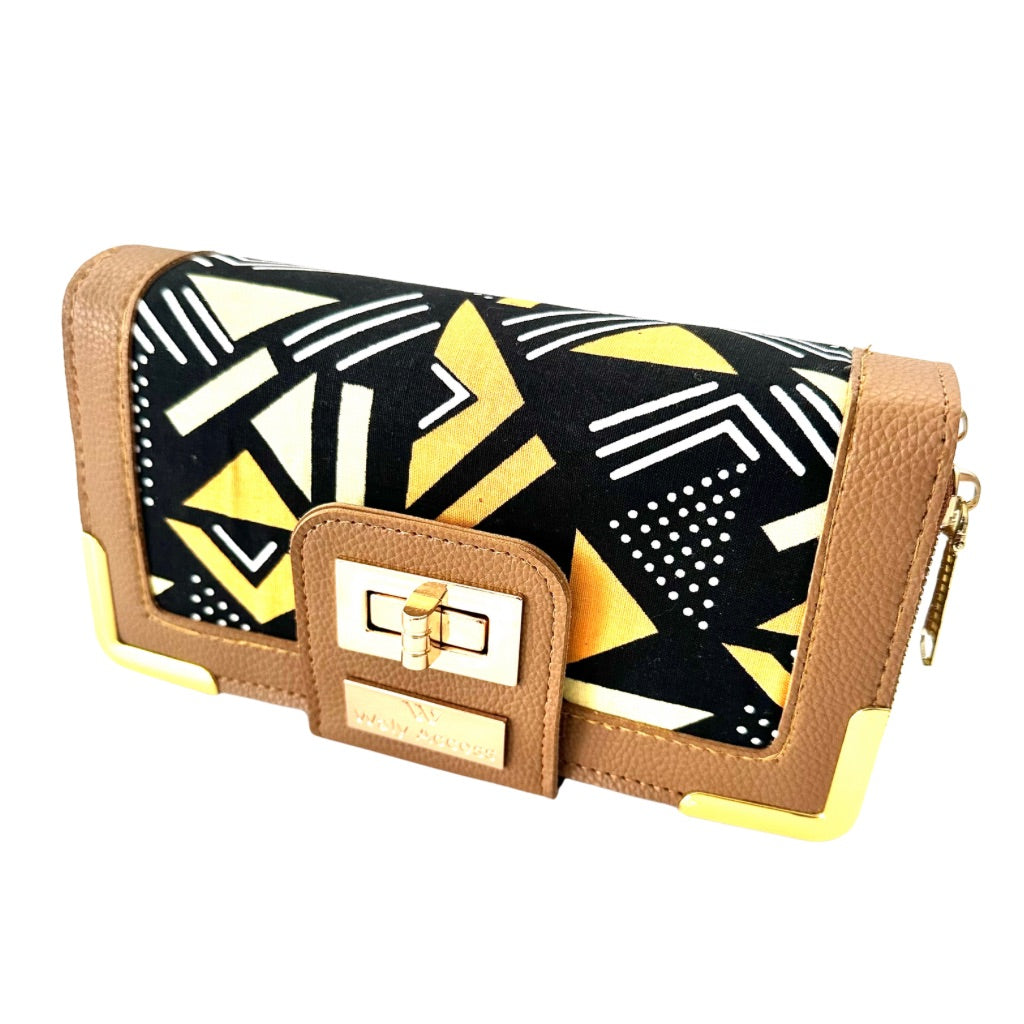NYANTO Wax and Imitation Leather Wallet Bag - Fuomoh pattern