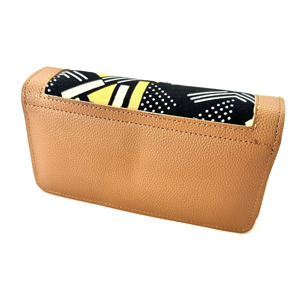 NYANTO Wax and Imitation Leather Wallet Bag - Fuomoh pattern