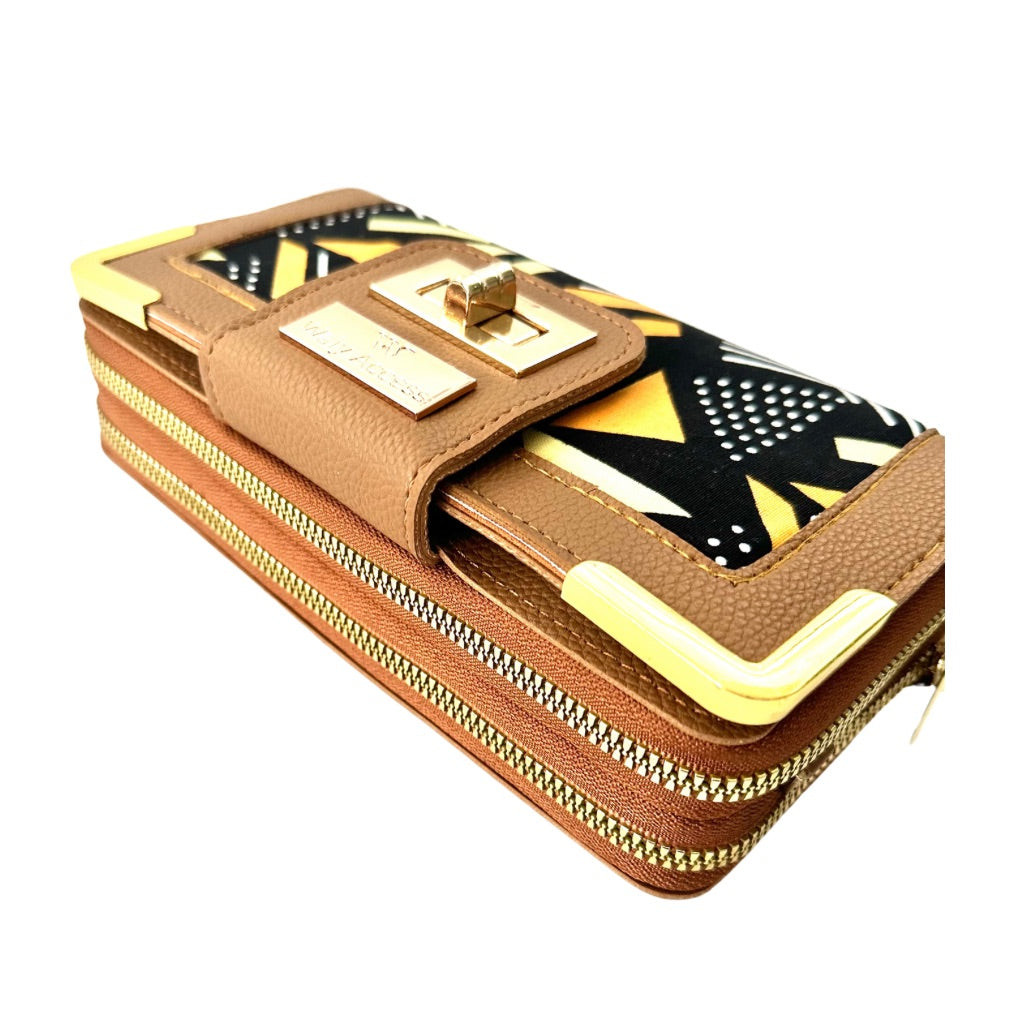 NYANTO Wax and Imitation Leather Wallet Bag - Fuomoh pattern