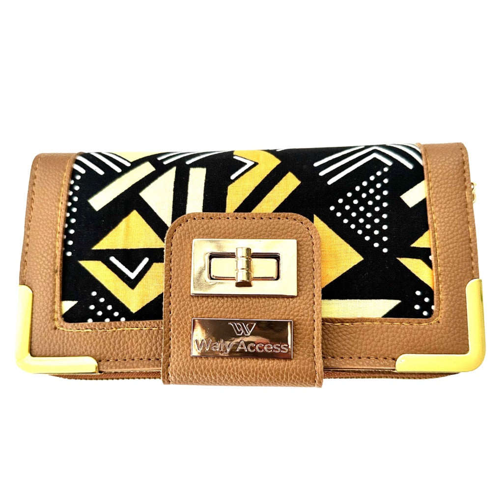 NYANTO Wax and Imitation Leather Wallet Bag - Fuomoh pattern