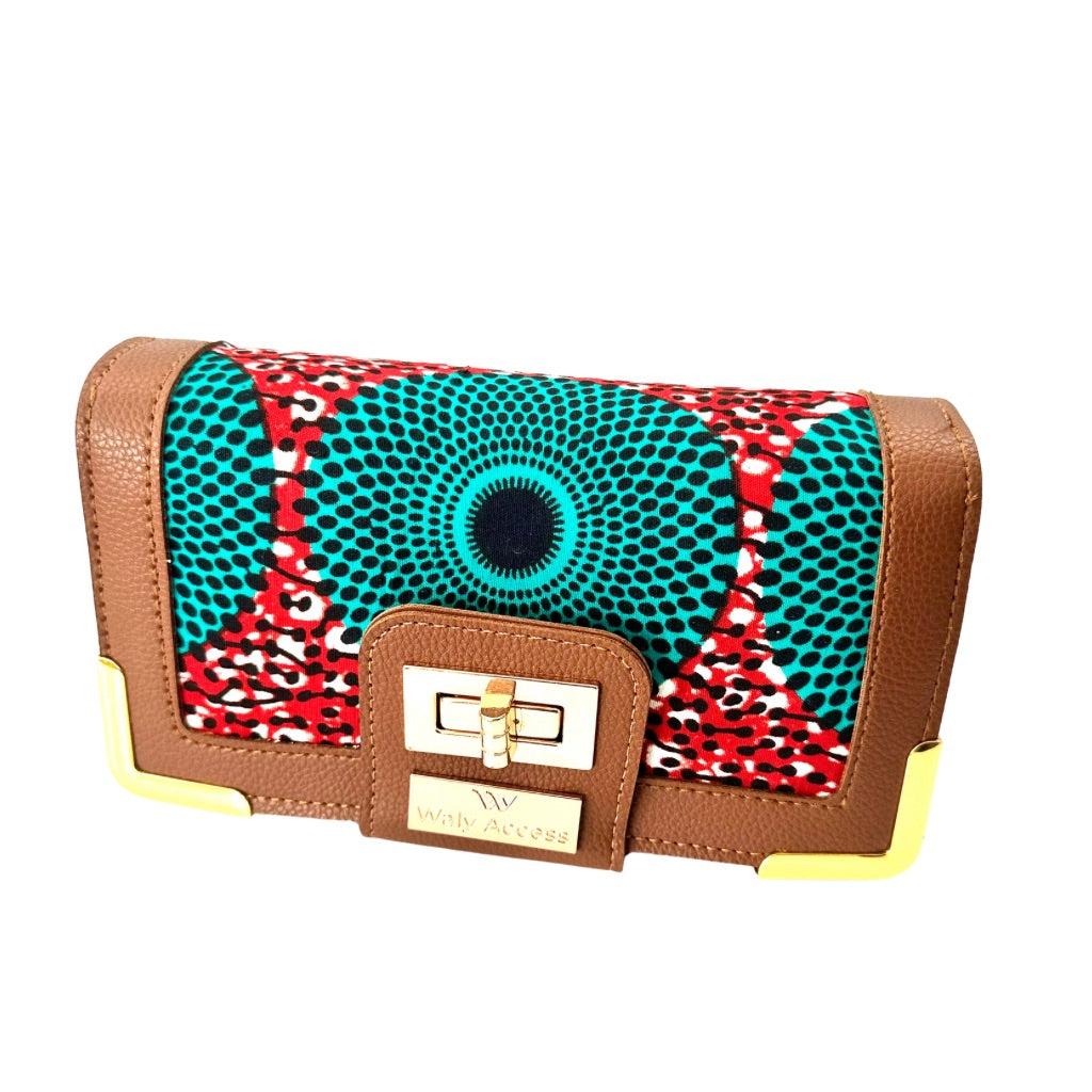 NYANTO Wax and Imitation Leather Wallet Bag - Moh pattern