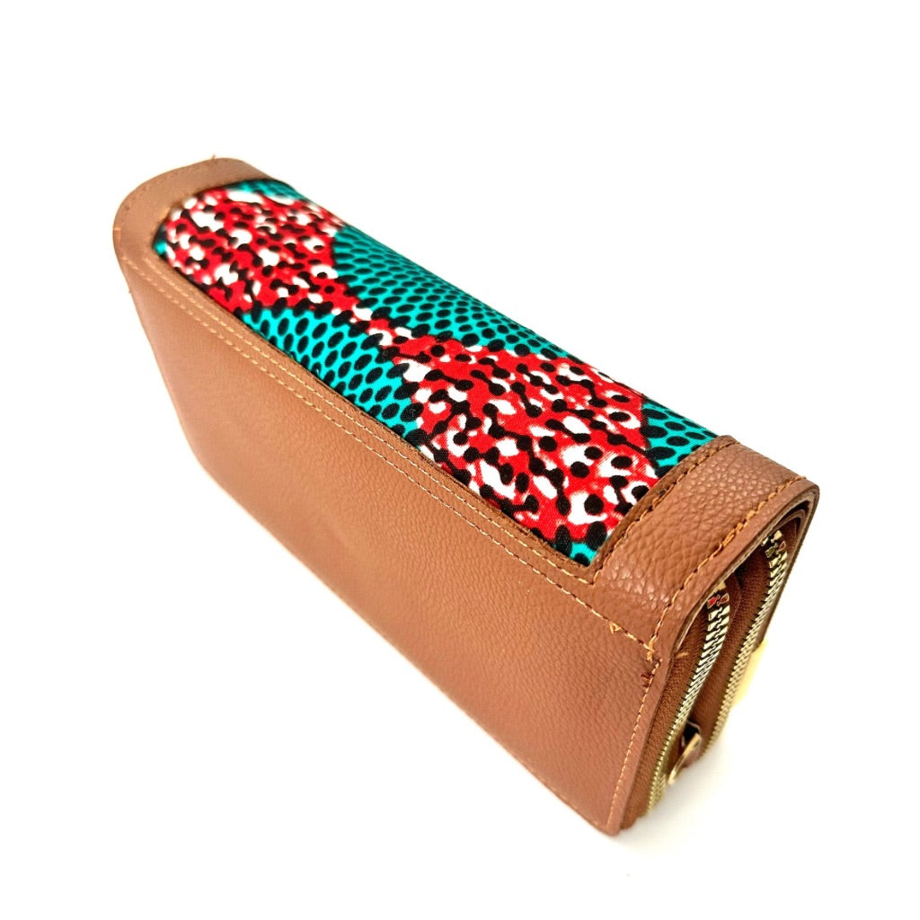 NYANTO Wax and Imitation Leather Wallet Bag - Moh pattern