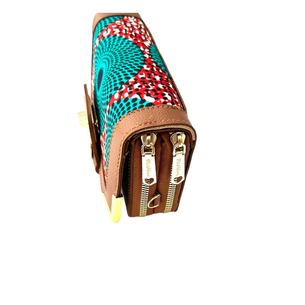 NYANTO Wax and Imitation Leather Wallet Bag - Moh pattern