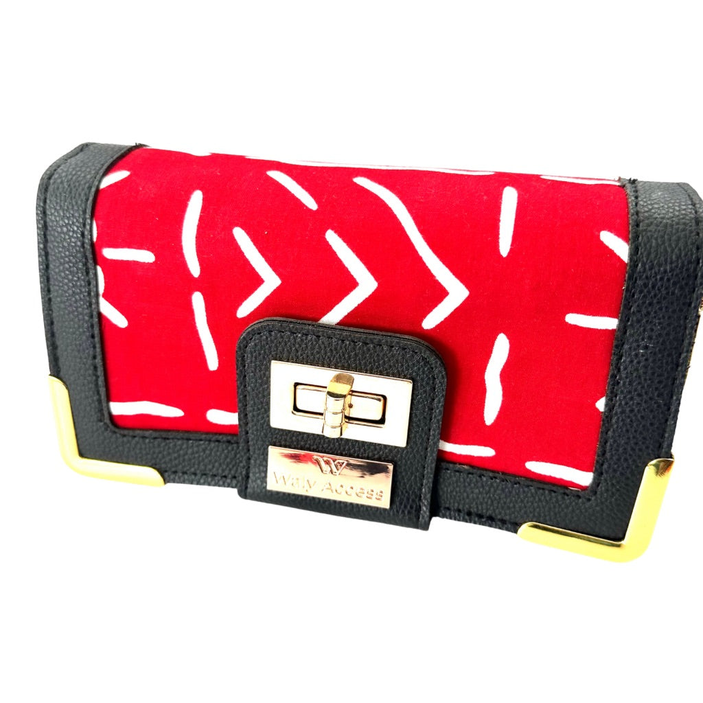 NYANTO Wax and Imitation Leather Wallet Bag - Nah pattern
