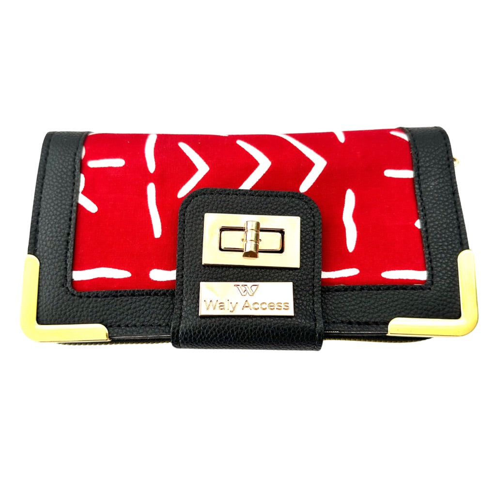 NYANTO Wax and Imitation Leather Wallet Bag - Nah pattern
