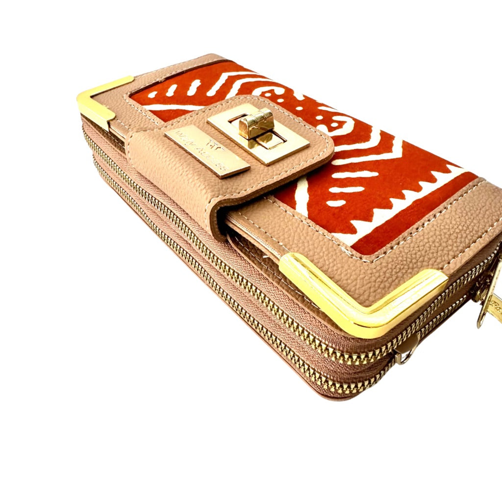 NYANTO Wax and Imitation Leather Wallet Bag - Siami pattern