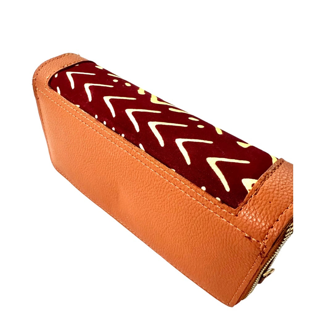 NYANTO Wax and Imitation Leather Wallet Bag - Tani pattern