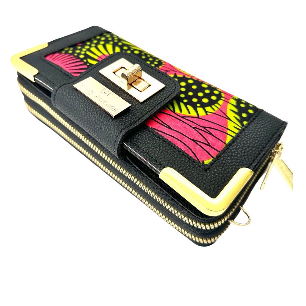 NYANTO Wax and Imitation Leather Wallet Bag - Tari pattern