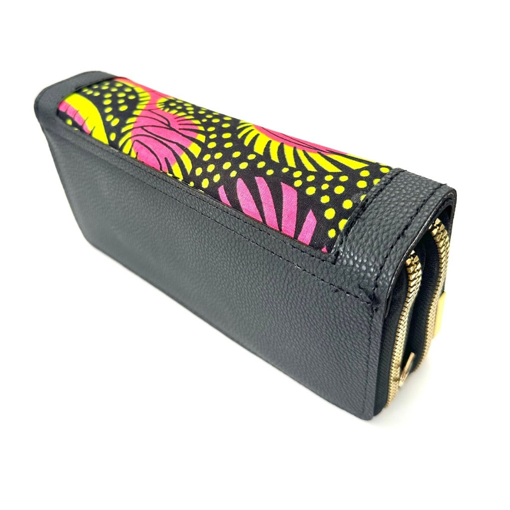 NYANTO Wax and Imitation Leather Wallet Bag - Tari pattern