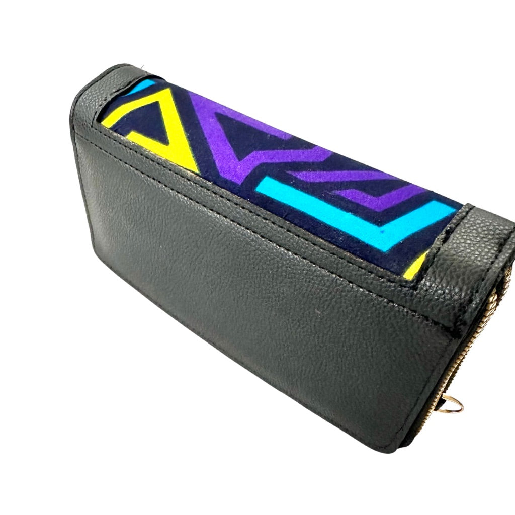 NYANTO Wax and Imitation Leather Wallet Bag - Tsami pattern