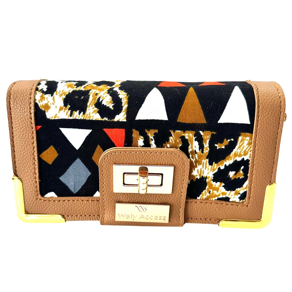 NYANTO Wax and Imitation Leather Wallet Bag - Wah pattern