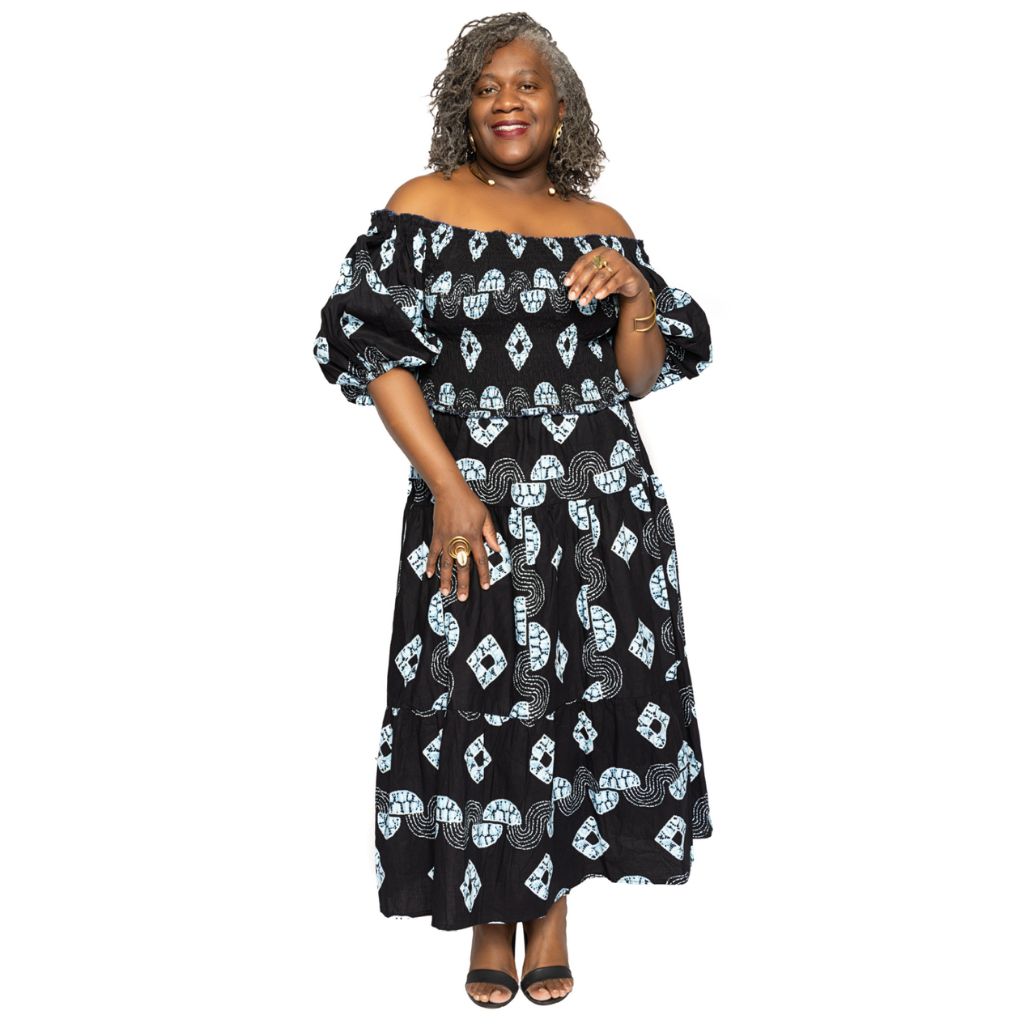 AKEWA African Fabric Top and Skirt Set - Indigo