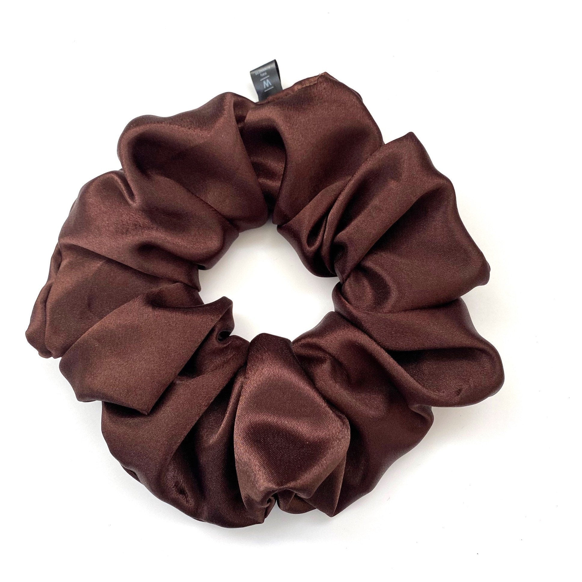 XL- Extra Large Oversized Satin Hair Scrunchie - Brown