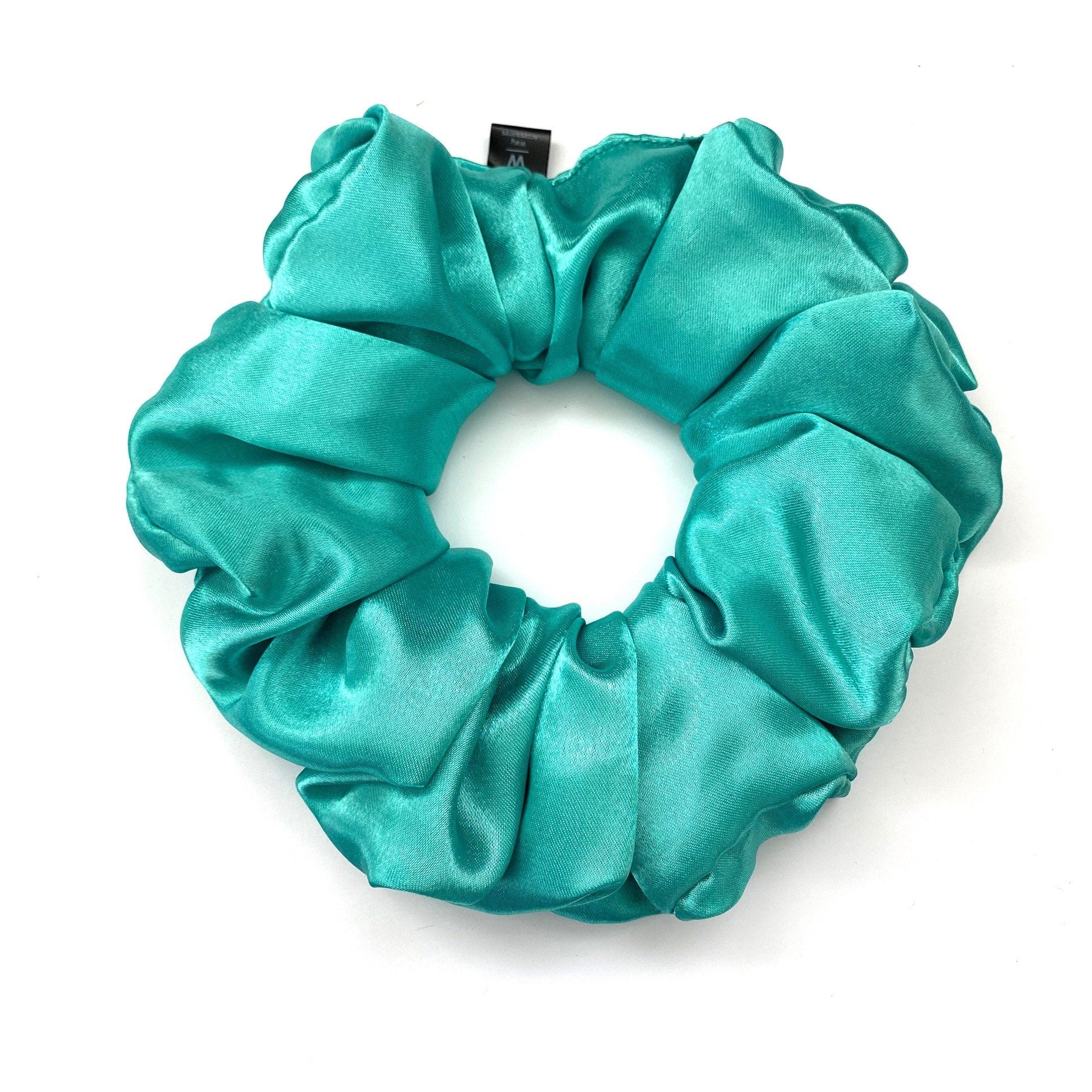 XL- Extra Large Oversized Satin Hair Scrunchie - Turquoise