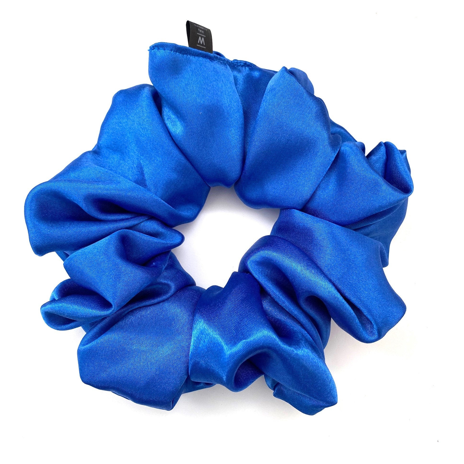 XL- Extra Large Oversized Satin Hair Scrunchie - Electric Blue