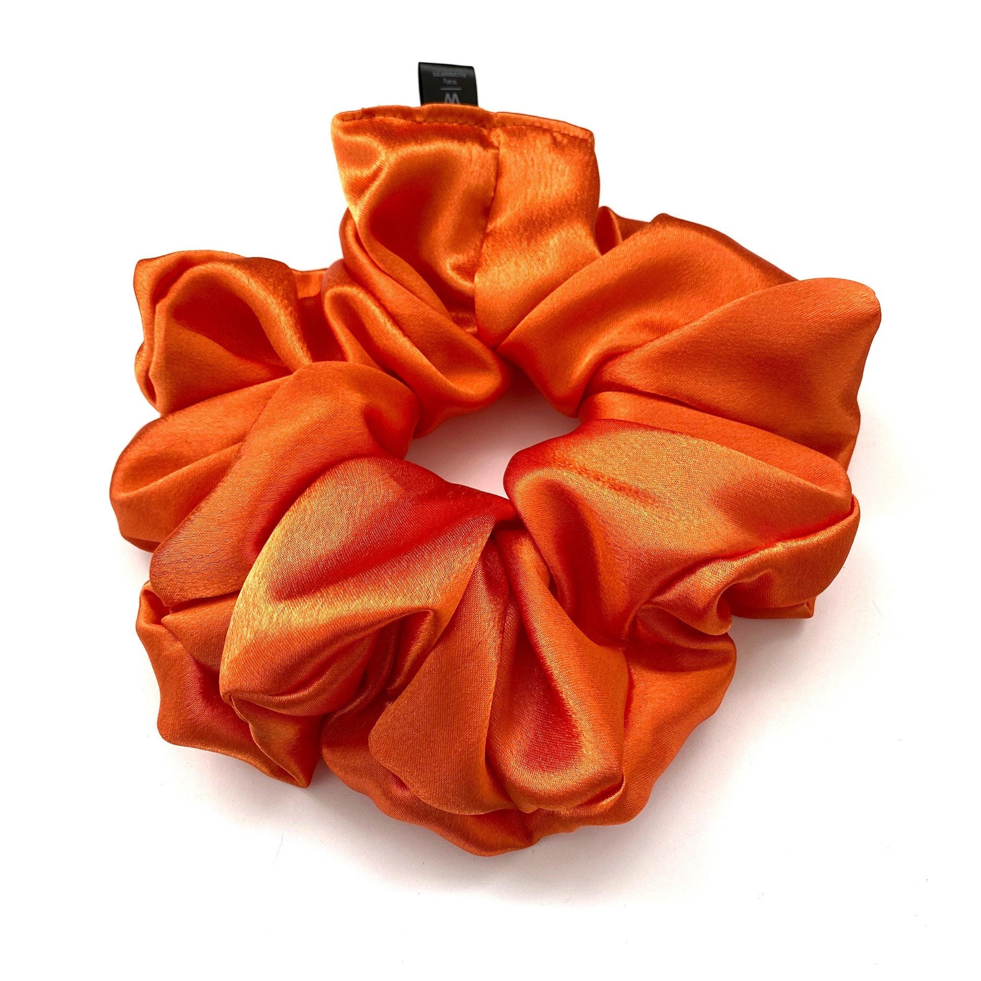 XL- Extra Large Oversized Satin Hair Scrunchie - Bold Orange